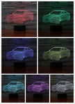 Led Night Light Super Sports Car 3d Illusion Hologram