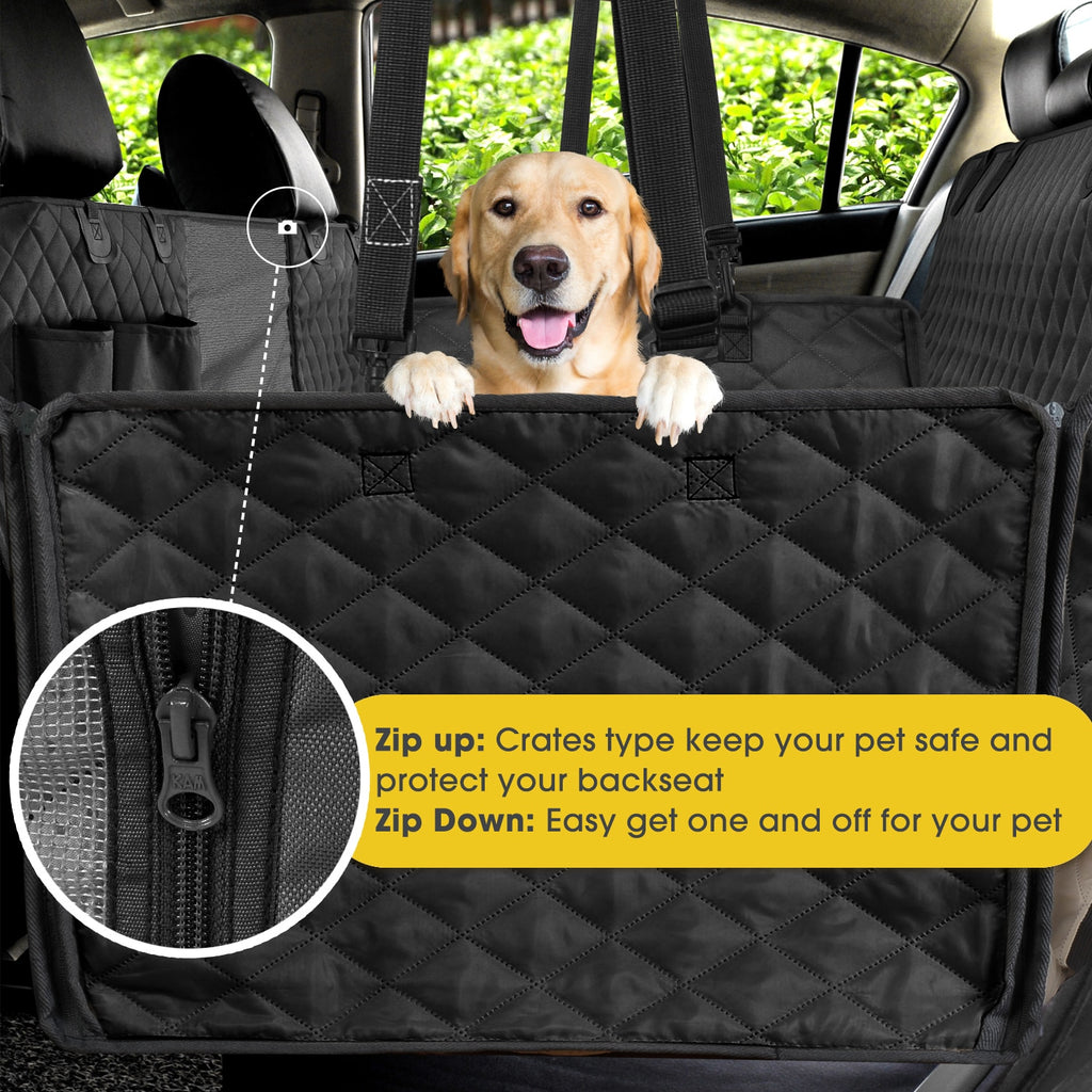 Dog Car Seat Cover, Waterproof Travel Mat, with Side Entry, for Cars, Trucks