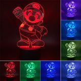 Super Mario 3D LED Night Light Mario Luigi Yoshi 7 Color Changing Lamp