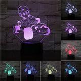 Super Mario 3D LED Night Light Mario Luigi Yoshi 7 Color Changing Lamp