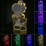 Super Mario 3D LED Night Light Mario Luigi Yoshi 7 Color Changing Lamp