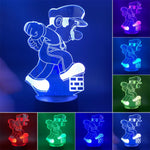 Super Mario 3D LED Night Light Mario Luigi Yoshi 7 Color Changing Lamp