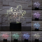 Super Mario 3D LED Night Light Mario Luigi Yoshi 7 Color Changing Lamp