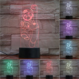 Super Mario 3D LED Night Light Mario Luigi Yoshi 7 Color Changing Lamp