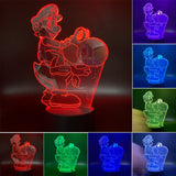 Super Mario 3D LED Night Light Mario Luigi Yoshi 7 Color Changing Lamp