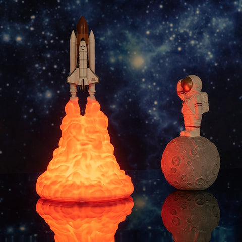 3D Print Space Shuttle Lamp | Rechargeable Night Light For Space Lovers