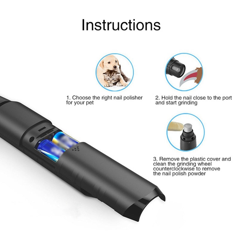 Rechargeable Nails Dog Cat Care Grooming USB Electric Pet Dog Nail Grinder Trimmer Clipper Pets Paws Nail Cutter