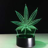 Maple Leaf 3D Visual Illusion Lamp Transparent Acrylic Night Light LED Lamp 7 Color Changing