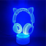 LED Night Light Headset Hologram 3D Colorful NightLight