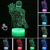 Marvel Avengers Iron Man Anime Figure Acrylic 3D Illusion LED Lamp USB Colourful NightLight