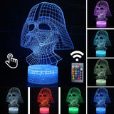 Star Wars Darth Vader Anime Figure Acrylic 3D Illusion LED Lamp Colourful NightLight Death Star Mask Yoda