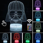 Star Wars Darth Vader Anime Figure Acrylic 3D Illusion LED Lamp Colourful NightLight Death Star Mask Yoda