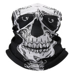 3D Ghost Skull Mask Bandana Neck Gaiter Head Shield Summer Tube Balaclava Scarves Breathable Sun Guard Headband Scarf Bicycle Men