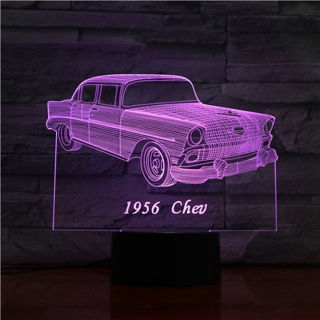 Led Night Light Classic Car 3d Illusion Color Changing USB/Battery